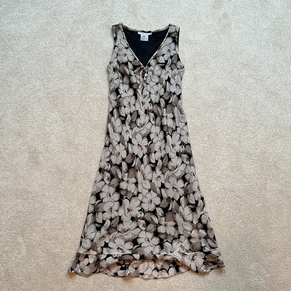 Vintage Silk Floral Dress